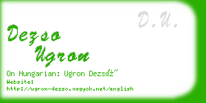 dezso ugron business card